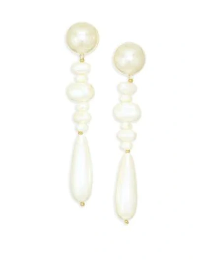 Lele Sadoughi Copacabana Drop Earrings In White