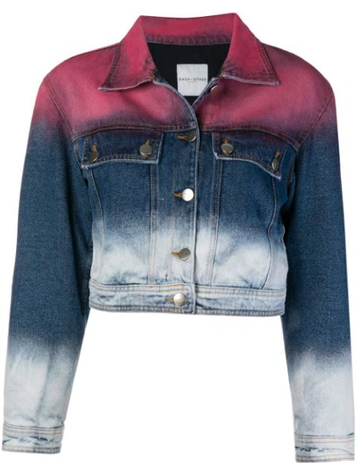 Each X Other Dip Dyed Cropped Denim Jacket In Blue Multi