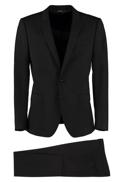 Dolce & Gabbana Martini Virgin Wool Suit In Black