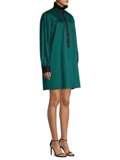 Marc Jacobs Ruffle Collar Shift Dress In Teal
