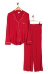 Nordstrom Rack Tranquility Long Sleeve Shirt & Pants Two-piece Pajama Set In Red Salsa