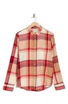 Abound Cotton Plaid Button Front Shirt In Ivory Whitecap- Red Plaid