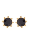 Kate Spade Gold-tone Bezel Set Crystal Stud Earrings In Jet