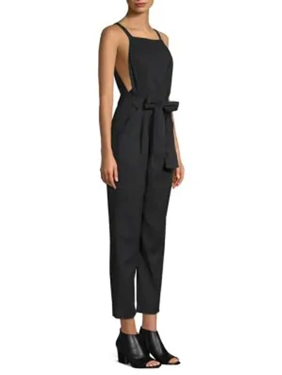 3x1 Antifit Sleeveless Cropped Cotton Jumpsuit In Port Black