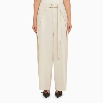 Ami Alexandre Mattiussi Ivory Trousers With Belt In White