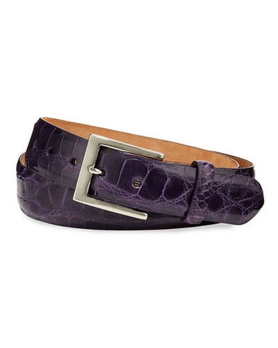 W. Kleinberg Men's American Alligator Belt In Purple