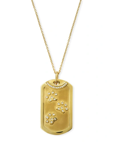 Roberto Coin 18k Gold Diamond Dog Tag Paw Print Necklace