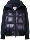 Moncler Elanion Puffer Jacket W/ Velvet Back In Blue