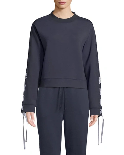 Nylora Darcy Activewear Sweatshirt Top With Lace-up Sleeves