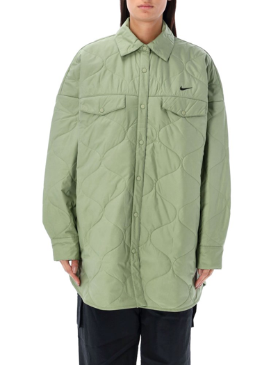 Nike Sportswear Essentials Quilted Jacket In Oil Green,black