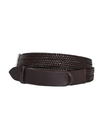 Orciani Nobuckle Plug Leather Belt In Black