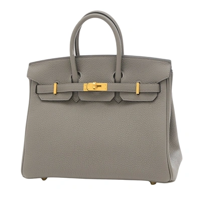 Hermes Hermès Birkin 25 Grey Leather Handbag ()
