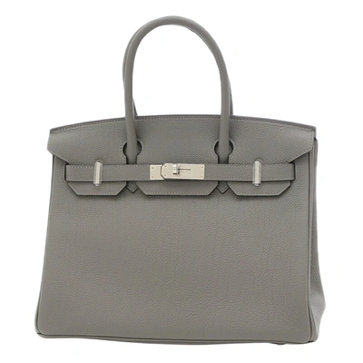 Hermes Hermès Birkin 30 Grey Leather Handbag ()