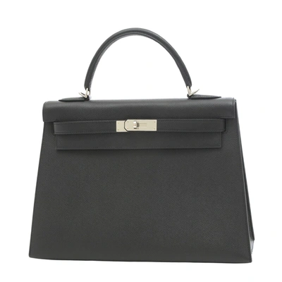 Hermes Hermès Kelly 32 Black Leather Handbag ()