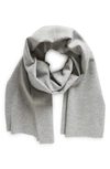 Vince Double Face Wool & Cashmere Fringe Scarf In Gray