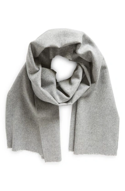 Vince Double Face Wool & Cashmere Fringe Scarf In Gray