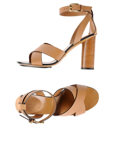 Gucci Sandals In Camel