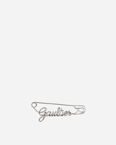 Jean Paul Gaultier Safety Pin Earring Silver In Grey