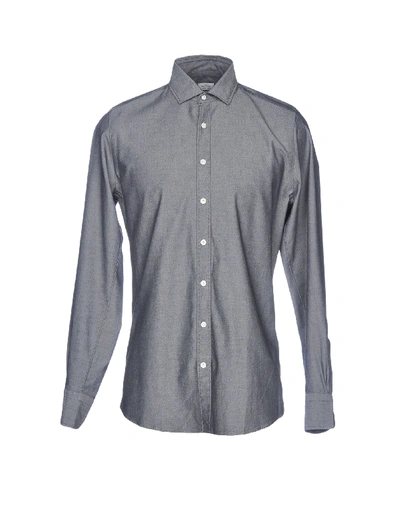 Borsa Solid Color Shirt In Steel Grey
