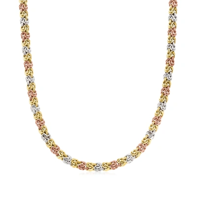 Ross-simons 14kt Tri-colored Gold Byzantine Necklace In Multi
