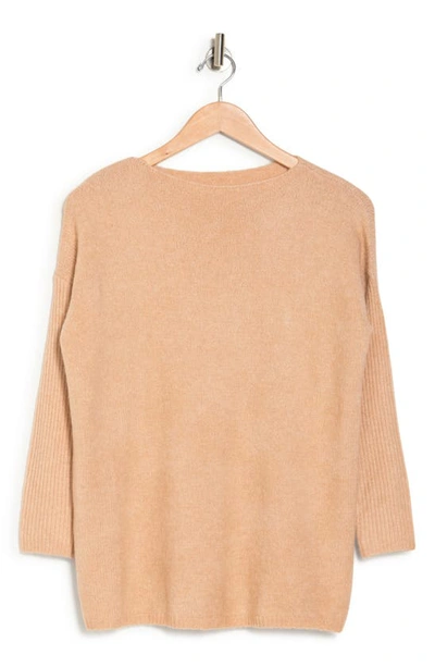 Renee C Boat Neck Pullover Sweater In Taupe