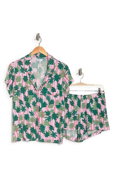 Nordstrom Rack Tranquility Shortie Pajamas In Pink Parfait Palm Trees