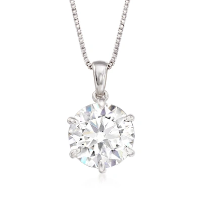 Ross-simons Moissanite Solitaire Necklace In Sterling Silver In Multi