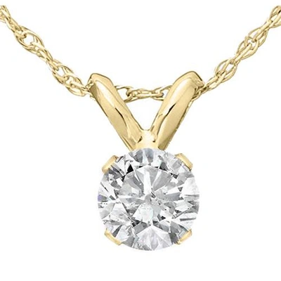 Pompeii3 1/3 Ct Diamond Solitaire Pendant Necklace In 14k White Or Yellow Gold Lab Grown In Multi