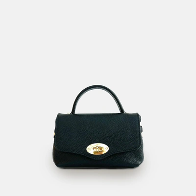 Apatchy London The Rachel Pale Pink Leather Bag In Black