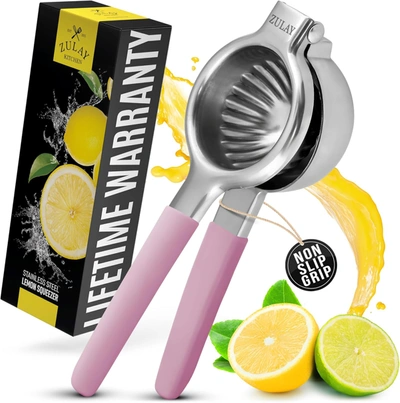 Zulay Kitchen Stainless Steel Lemon Squeezer In Pink