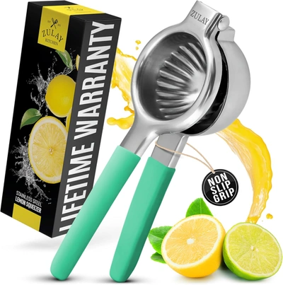 Zulay Kitchen Stainless Steel Lemon Squeezer In Green