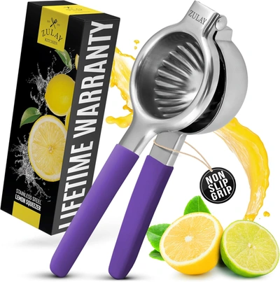 Zulay Kitchen Stainless Steel Lemon Squeezer In Purple