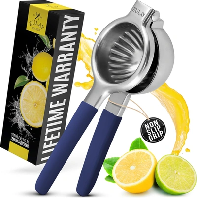 Zulay Kitchen Stainless Steel Lemon Squeezer In Blue