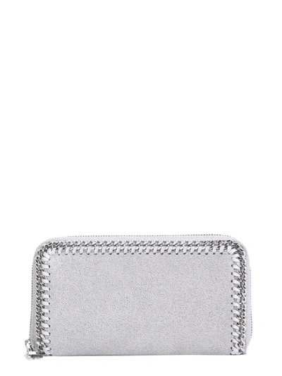 Stella Mccartney Falabella Zip Wallet In Grigio