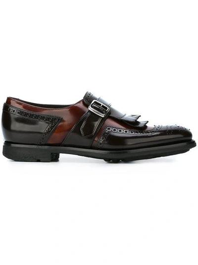 Church's Leather Monk Shoes With Fringe