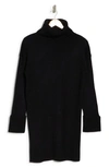 Renee C Turtleneck Long Sleeve Sweater Dress In Black