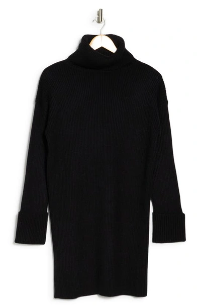 Renee C Turtleneck Long Sleeve Sweater Dress In Black