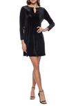 Marina Embellished Keyhole Long Sleeve Dress In Black
