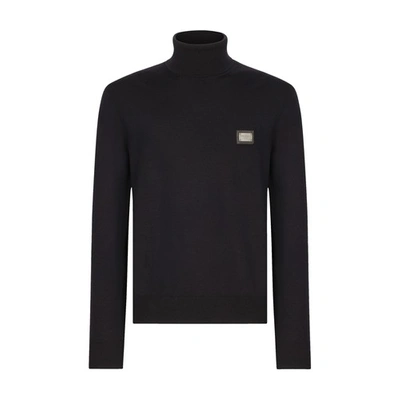 Dolce & Gabbana Wool Turtle-neck Sweater In Very_dark_blue