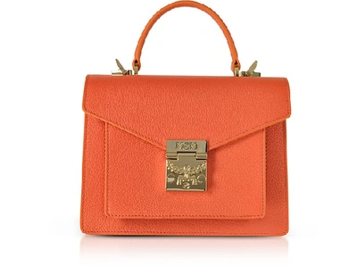 Mcm Patricia Park Avenue Small Satchel Bag In Orange