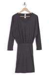 Go Couture Long Sleeve Sweater Dress In Charcoal