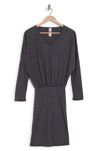 Go Couture Long Sleeve Sweater Dress In Charcoal