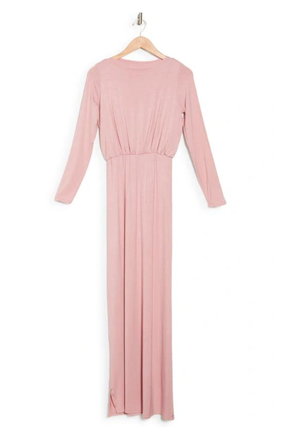 Go Couture Long Sleeve Maxi Dress In Mauve