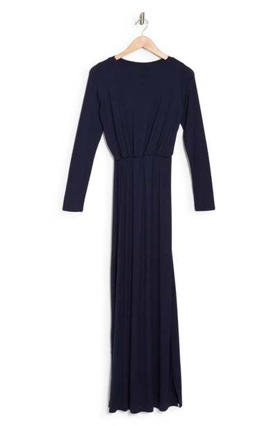 Go Couture Long Sleeve Maxi Dress In Navy
