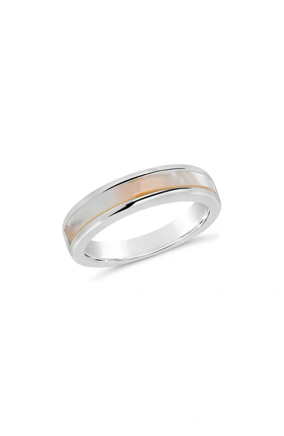 Sterling Forever Mishel Mother-of-pearl Band Ring In Silver