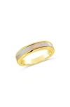 Sterling Forever Mishel Mother-of-pearl Band Ring In Gold