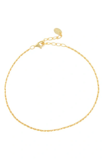 Argento Vivo Sterling Silver 18k Gold Plated Rope Chain Bracelet