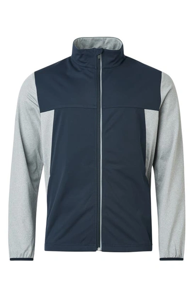 Abacus Dornoch Water Repellent Soft Shell Golf Jacket In Navy Light Grey