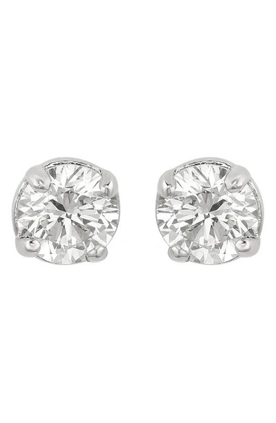 Suzy Levian 14k Gold Plated Sterling Silver Round Cut Diamond Stud Earrings