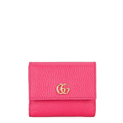 Gucci Gg Marmont Mini Leather Wallet In Fuchsia